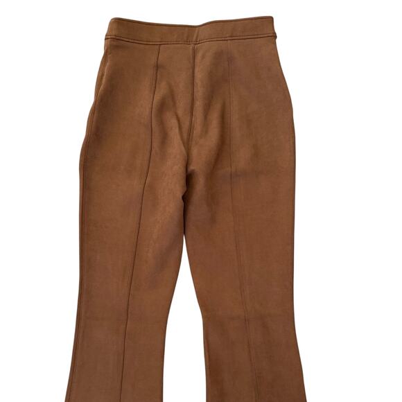 NEW Spanx Faux Suede Flare Pants Rich Caramel Brown Slimming Pull On Size Medium - Picture 6 of 10
